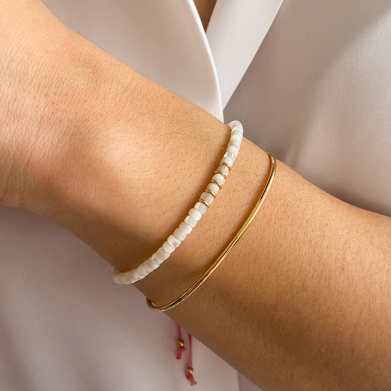 Bracelet Plaqué Or Nacre