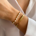 Bracelet Plaqué Or Perles d'eau douce Tourmaline