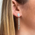Boucles d'oreilles Argent Losange Turquoise
