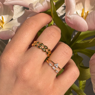 Bague Dorée double anneaux