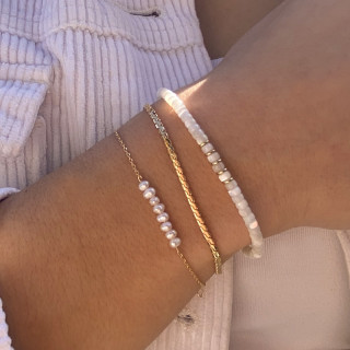 Bracelet Plaqué Or Nacre