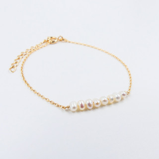 Bracelet plaqué or perles de culture