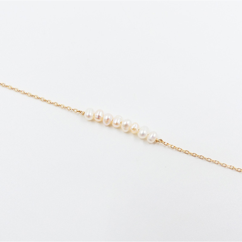 Bracelet plaqué or perles de culture