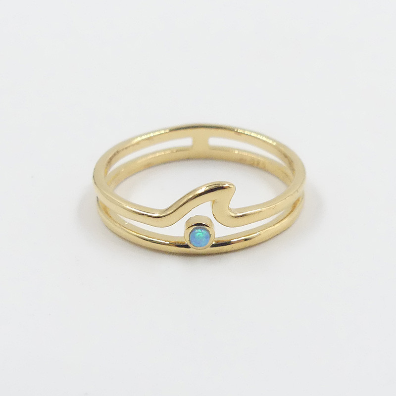 Bague dorée Surfeur