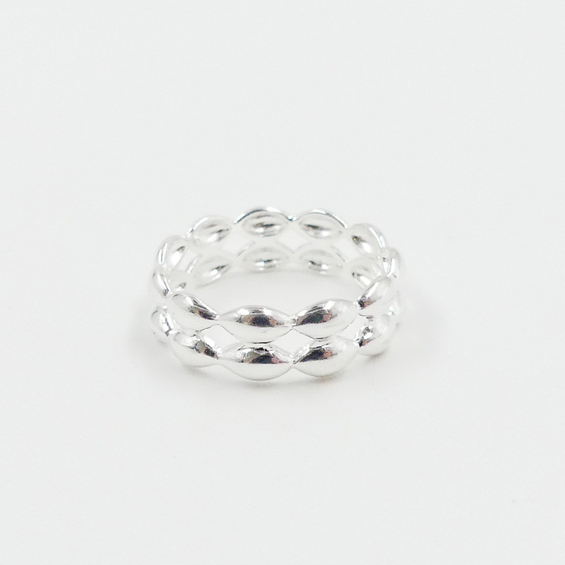 Bague Argent double anneaux