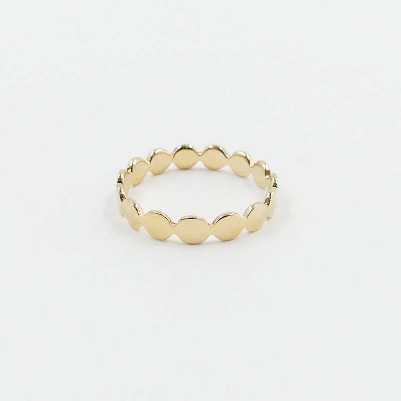 Bague dorée fine pastilles