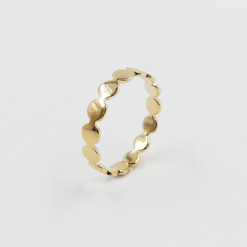 Bague dorée fine pastilles
