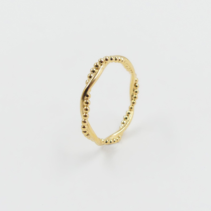 Bague dorée fine ondulée