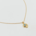 Collier Plaqué or coquillage opale synthèse bleue