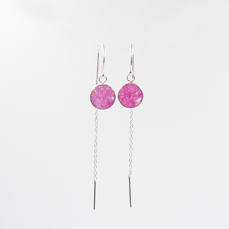 Boucles d’oreilles argent pendantes pierres