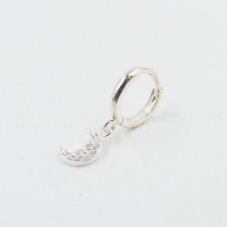 Boucle à l'unité argent lune strass