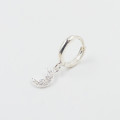 Boucle à l'unité argent lune strass