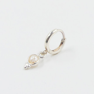 Boucle à l'unité argent perle