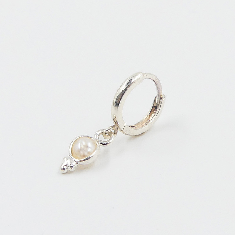 Boucle à l'unité argent perle