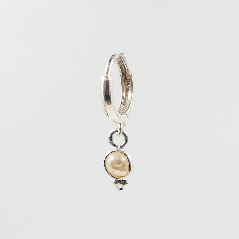 Boucle à l'unité argent perle