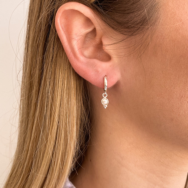 Boucle à l'unité argent perle