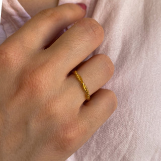 Bague dorée fine ondulée