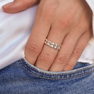 Bague Argent double anneaux
