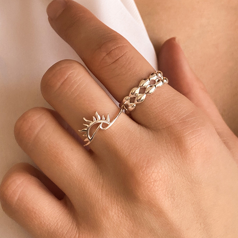 Bague Argent double anneaux