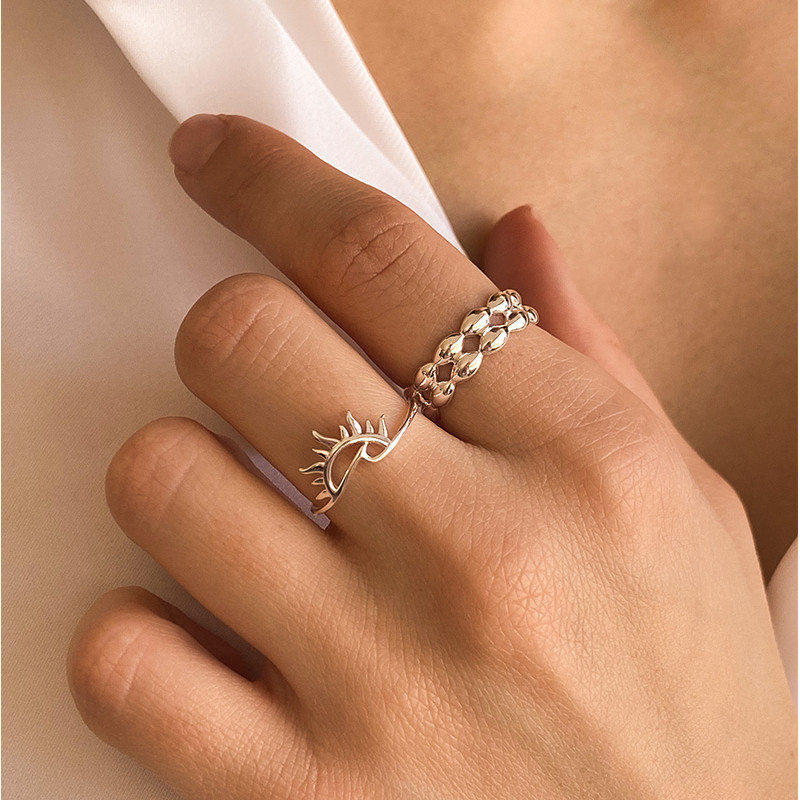 Bague Argent double anneaux