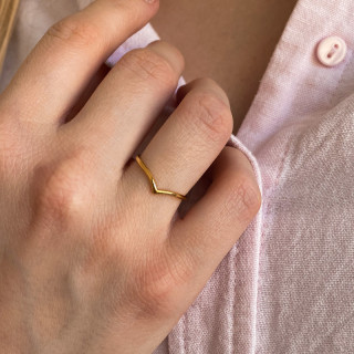 Bague dorée Chevron