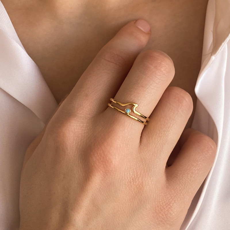 Bague dorée Surfeur