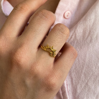Bague dorée Wave & Sun