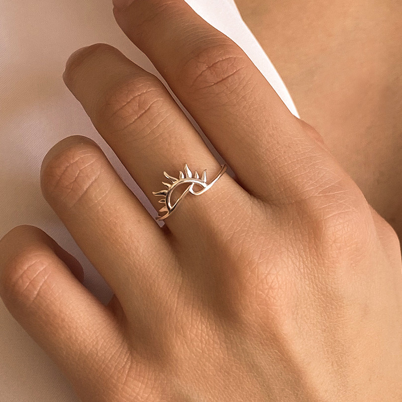 Bague Argent Wave & Sun