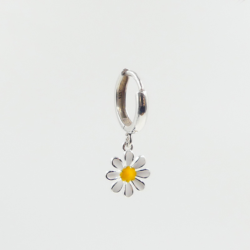 Boucle à l'unité Argent fleur