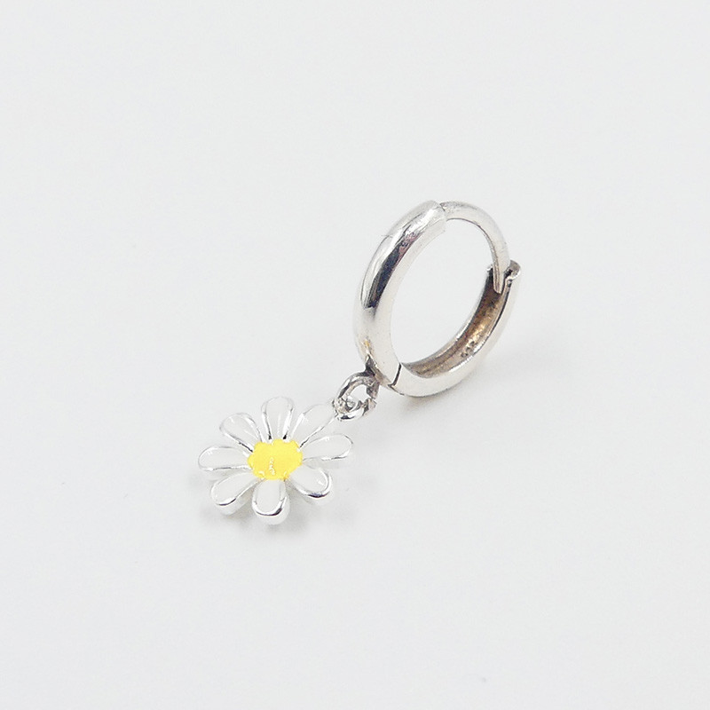 Boucle à l'unité Argent fleur