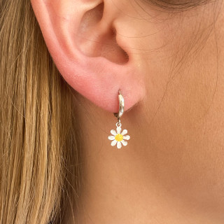 Boucle à l'unité Argent fleur