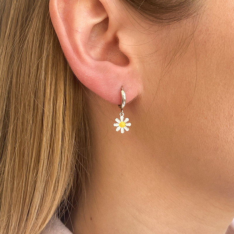 Boucle à l'unité Argent fleur