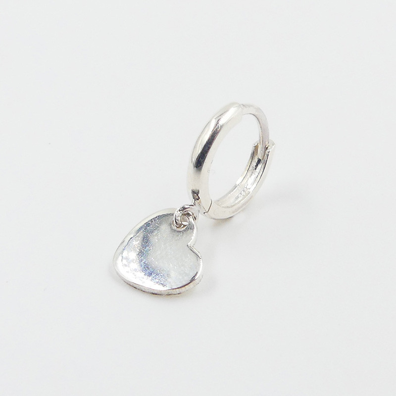 Boucle à l'unité Argent coeur