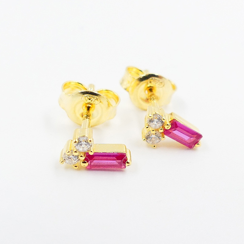 Clous d'oreilles doré rose et strass