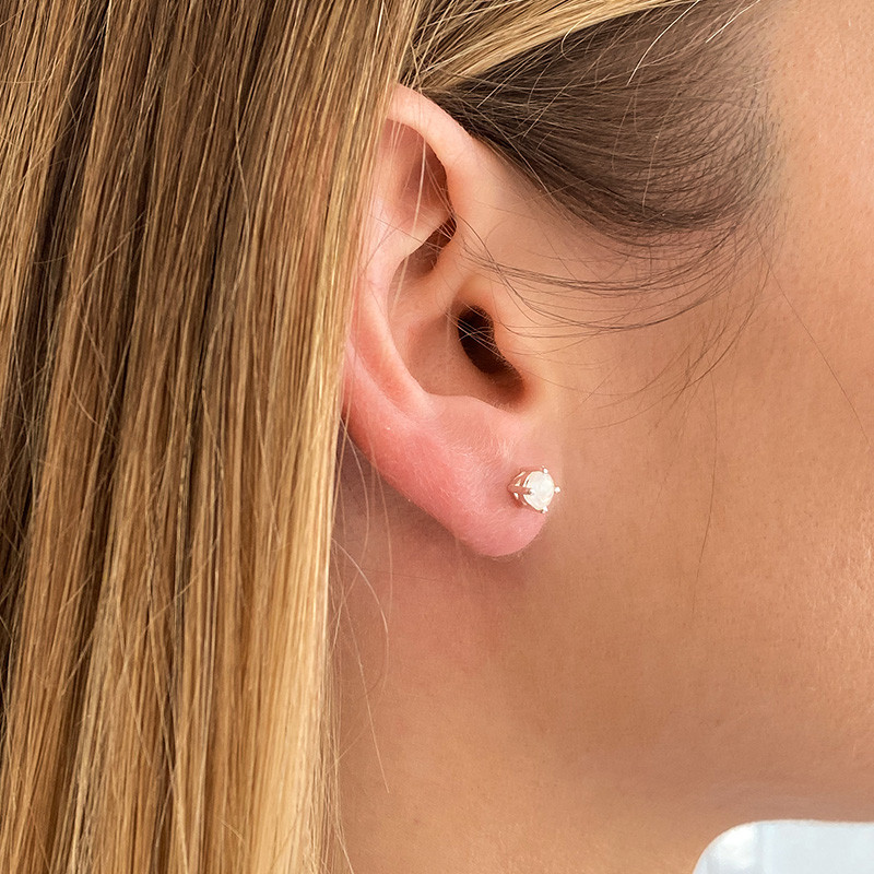 Clous Argent Pierre de Lune