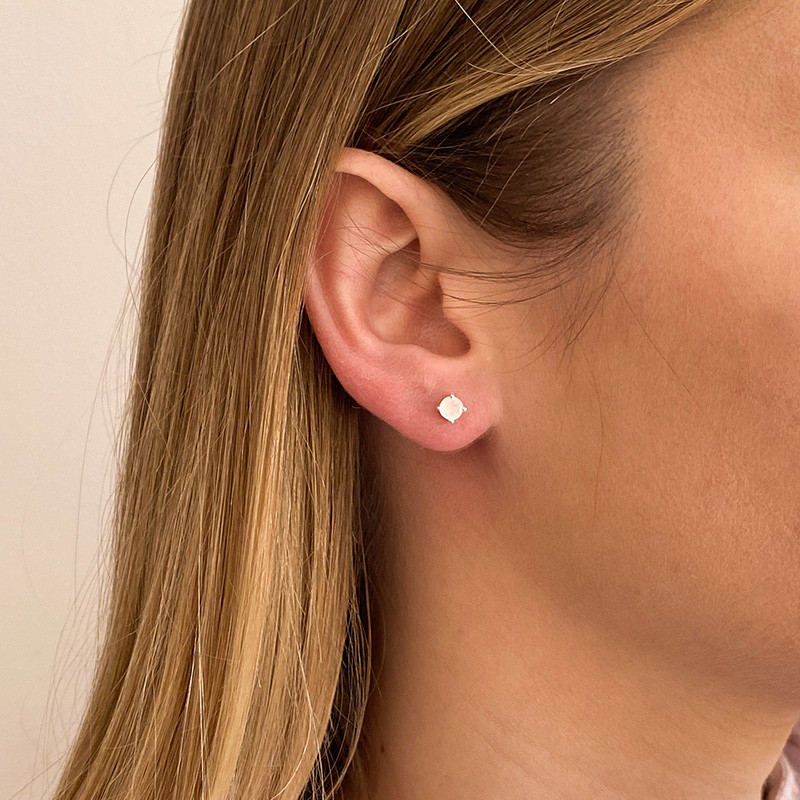 Clous Argent Pierre de Lune