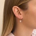 Boucle à l'unité plaqué or papillon strass