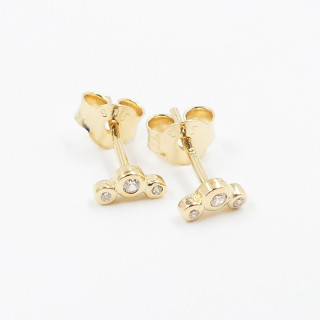 Clous d'oreilles Dorés trio strass