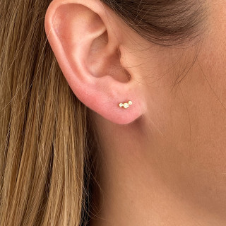 Clous d'oreilles Dorés trio strass