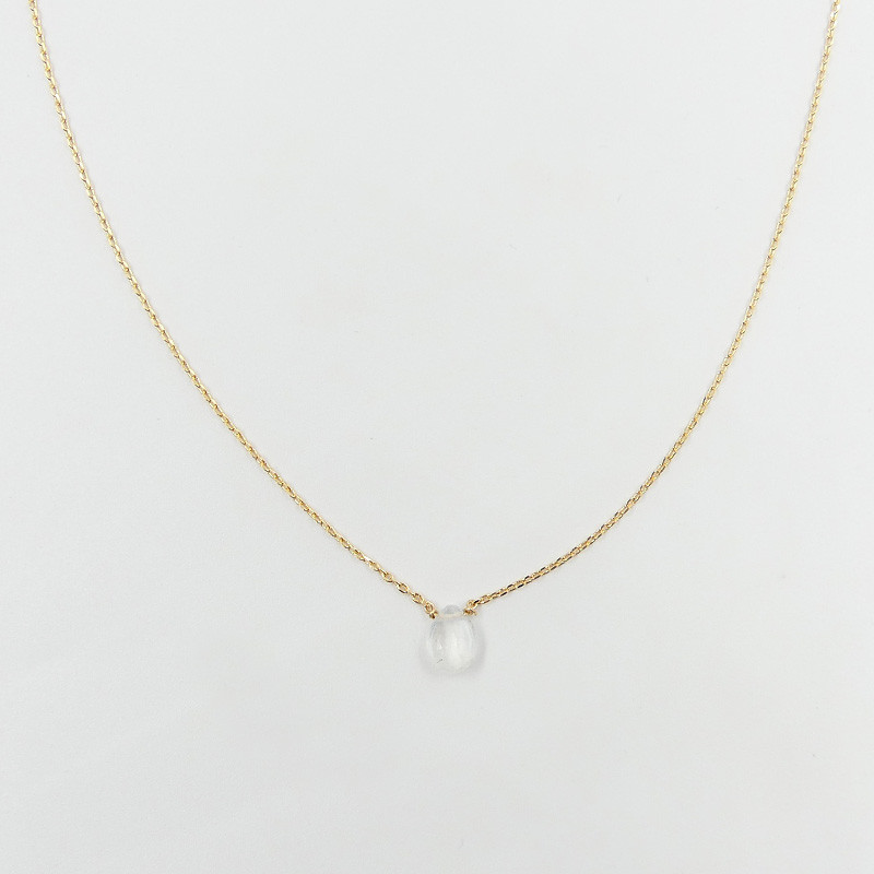 Collier Plaqué or et pierre de lune