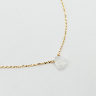 Collier Plaqué or et pierre de lune