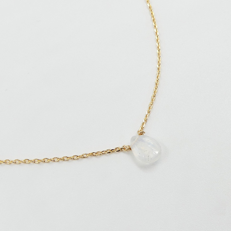 Collier Plaqué or et pierre de lune