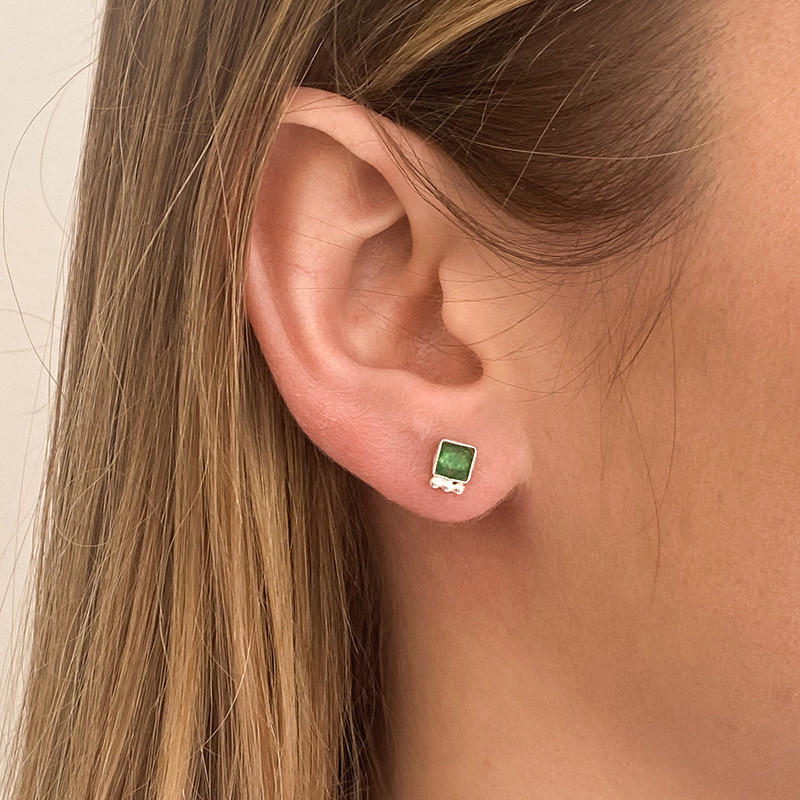 Clous d'oreilles Argent pierres