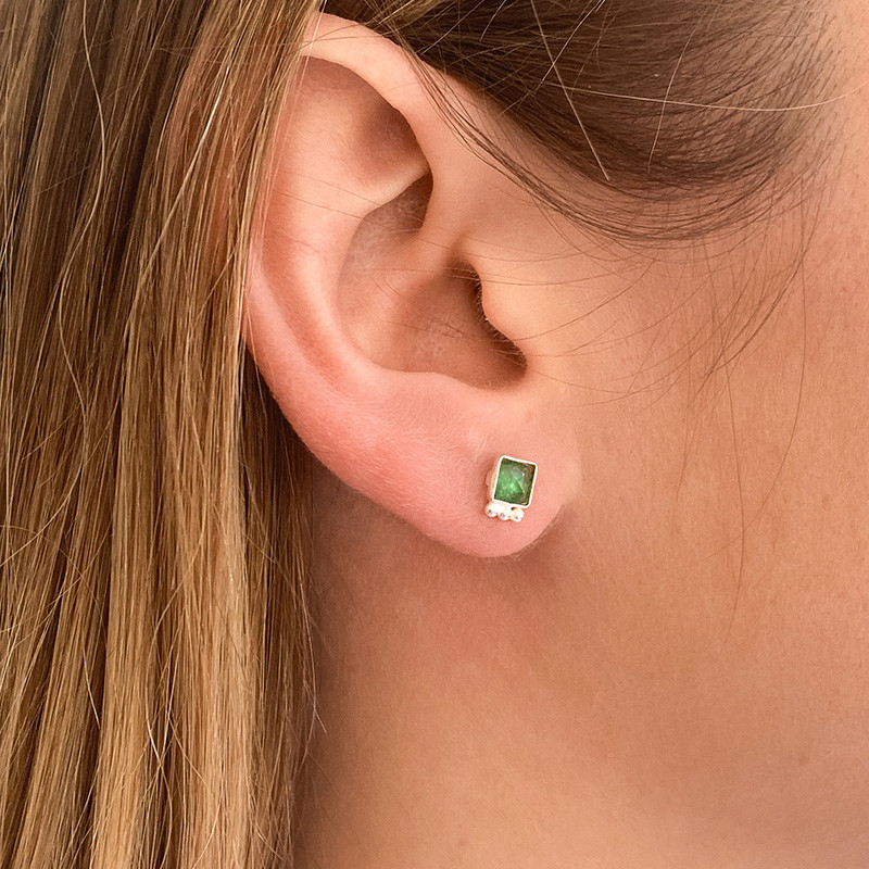 Clous d'oreilles Argent pierres