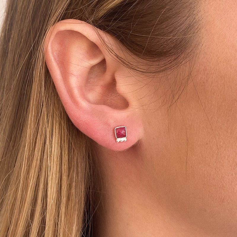 Clous d'oreilles Argent pierres