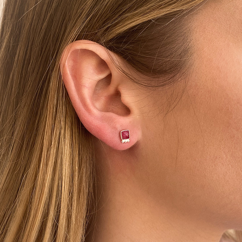 Clous d'oreilles Argent pierres