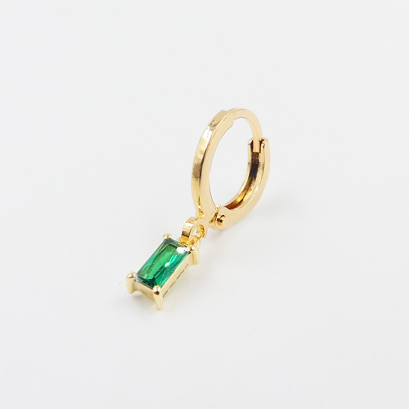 Boucle à l'unité dorée marquise verte