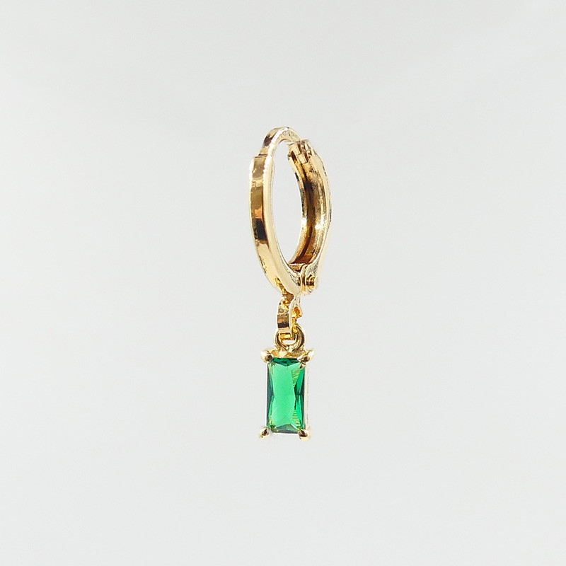 Boucle à l'unité dorée marquise verte