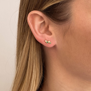 Clous d'oreilles plaqué or zigzag strass