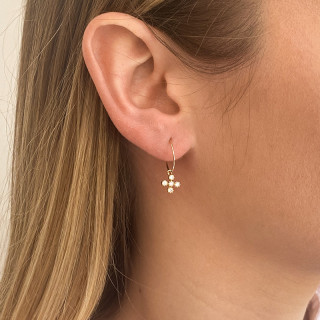 Boucle à l'unité doré fine trèfle